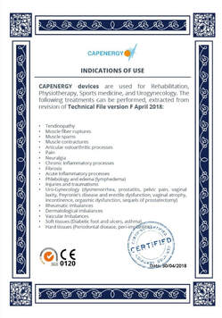 SGS CE0120 Certificate TECAR Therapy 